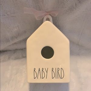 Rae Dunn BABY BIRDHOUSE with Pink Bow